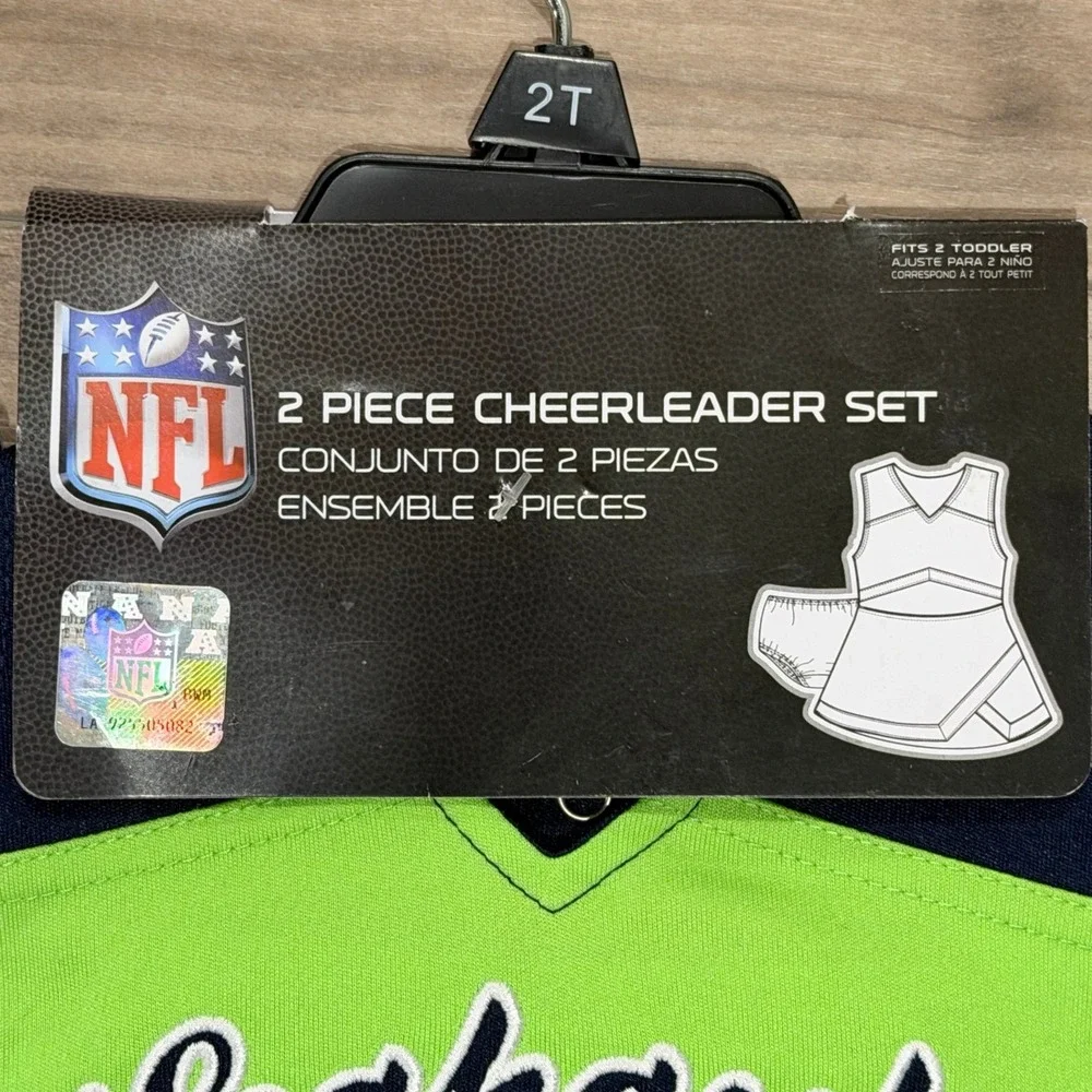 NFL Seattle Seahawks Cheerleader Set Toddler 2T Blue Green 9K1T1CC00-SEA *NEW*
